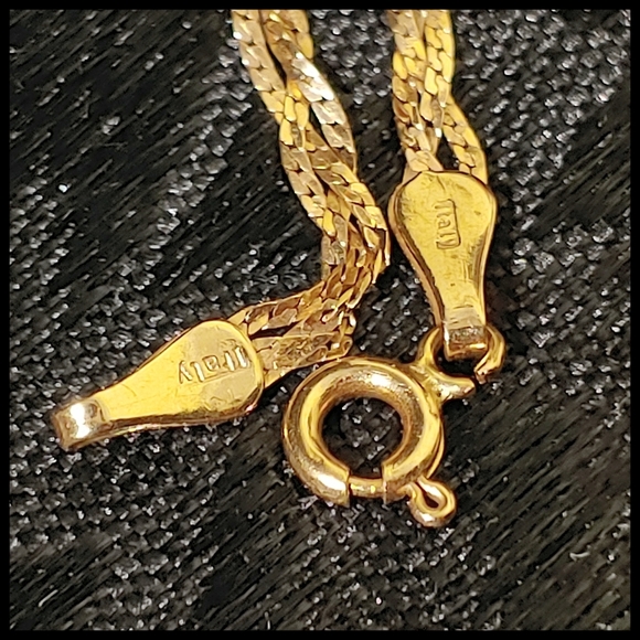 14KT Gold Triple Strand Braided 19" Necklace - Picture 6 of 10